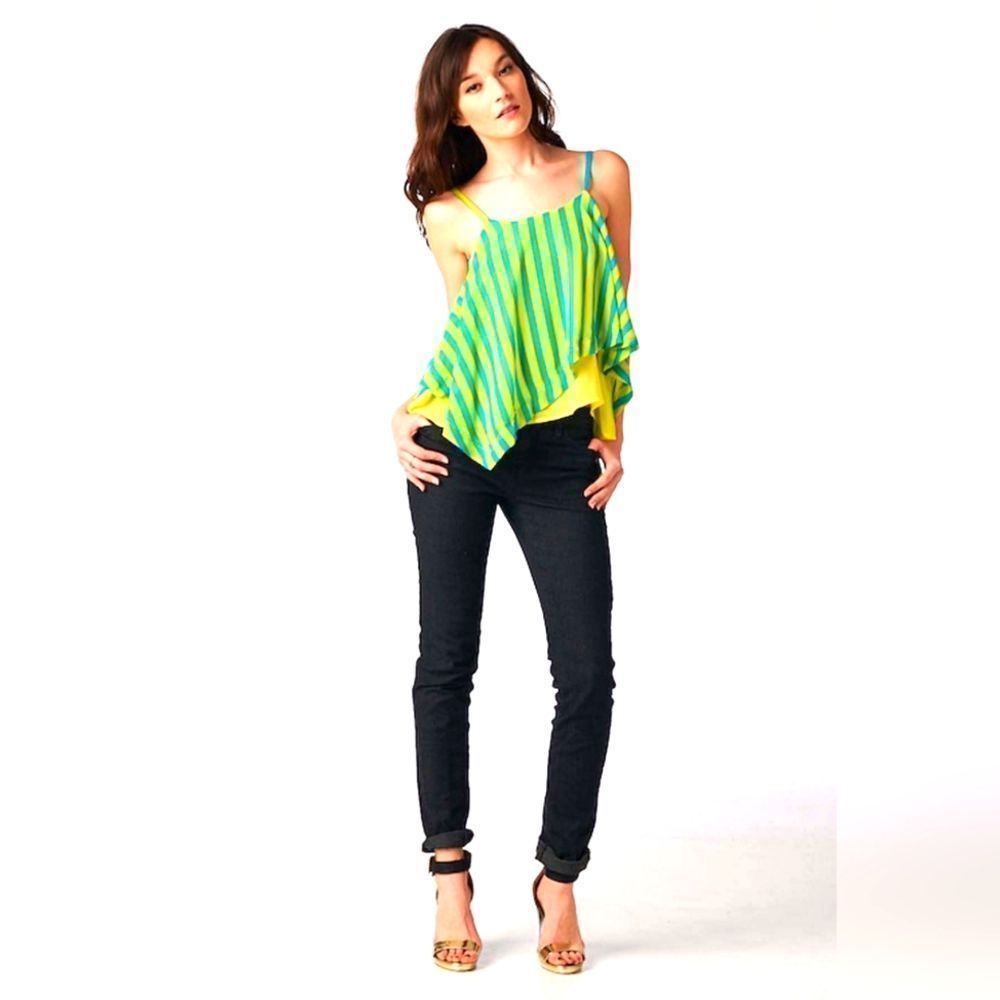 Asymmetric Slip On Tank-top Spaghetti Straps Size S